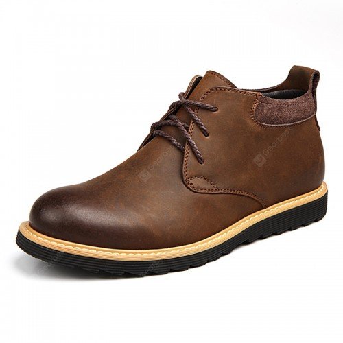 Men's Classic British Style Short Boots Casual Lace-up Shoes