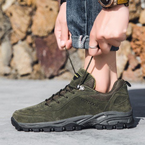 Men's Mountaineering Outdoor Sports Shoes Handmade Lace Up Sneaker