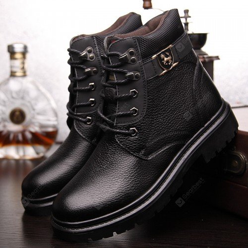 Men's Fashion Casual Boots British High-top Leather Shoes